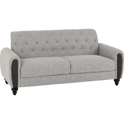Chester 3+2 Suite Sofa Set Light Grey Fabric 3 seater side view
