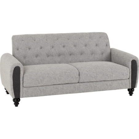 Chester 3+2 Suite Sofa Set Light Grey Fabric 3 seater side view