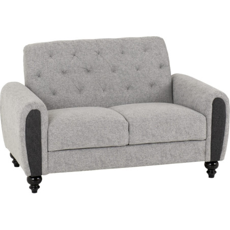 Chester 3+2 Suite Sofa Set Light Grey Fabric 2 seater side view