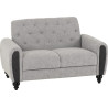 Chester 3+2 Suite Sofa Set Light Grey Fabric 2 seater side view