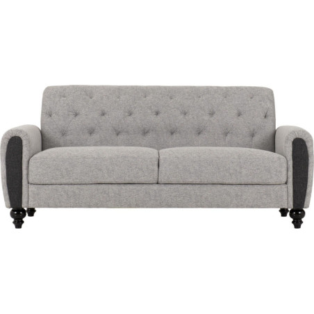 Chester 3+2 Suite Sofa Set Light Grey Fabric front view