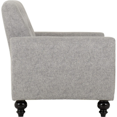 Chester 3+2 Suite Sofa Set Light Grey Fabric 2 seater side view