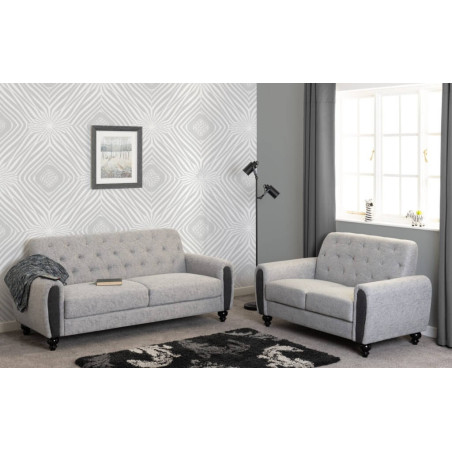 Chester 3+2 Suite Sofa Set Light Grey Fabric