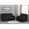 Roma 3+2 Recliner Suite Black Faux Leather Livingroom view
