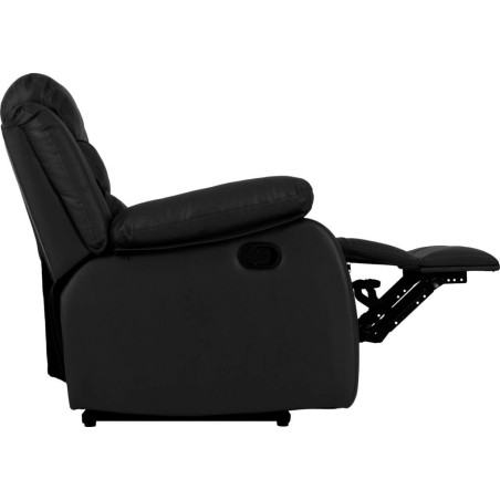 Roma 3+2 Recliner Suite Black Faux Leather side