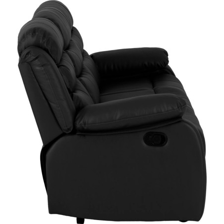 Roma 3+2 Recliner Suite Black Faux Leather side closed