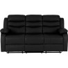 Roma 3+2 Recliner Suite Black Faux Leather 3 seater front