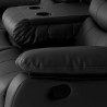 Roma 3+2 Recliner Suite Black Faux Leather arm side