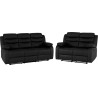 Roma 3+2 Recliner Suite Black Faux Leather front side