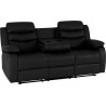 Roma 3+2 Recliner Suite Black Faux Leather back half closed