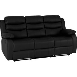 Roma 3+2 Recliner Suite Black Faux Leather 3 seater view