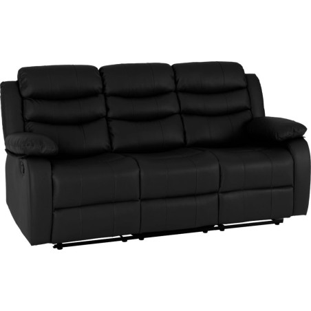 Roma 3+2 Recliner Suite Black Faux Leather 3 seater view