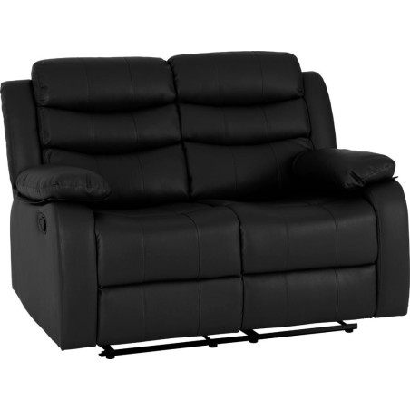 Roma 3+2 Recliner Suite Black Faux Leather 2 seater front