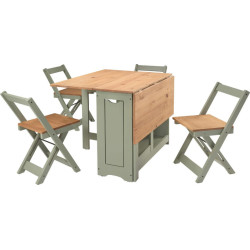 Santos Butterfly Dining Set sage green leaf drop