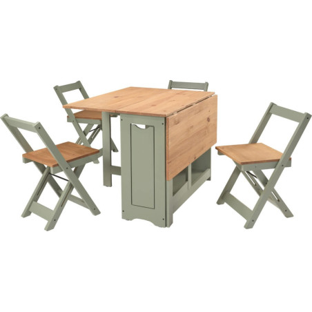 Santos Butterfly Dining Set sage green leaf drop