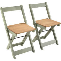 Santos Butterfly Dining Set sage green 2 chairs
