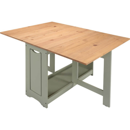 Santos Butterfly Dining Set sage green table oak top