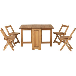 Santos Butterfly Dining Set natural wax table side