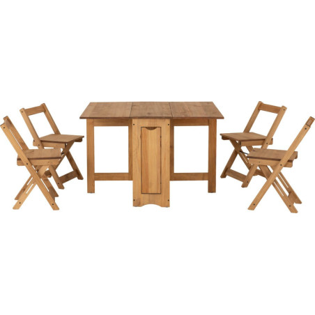 Santos Butterfly Dining Set natural wax table side