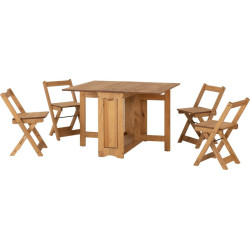 Santos Butterfly Dining Set natural wax table side view