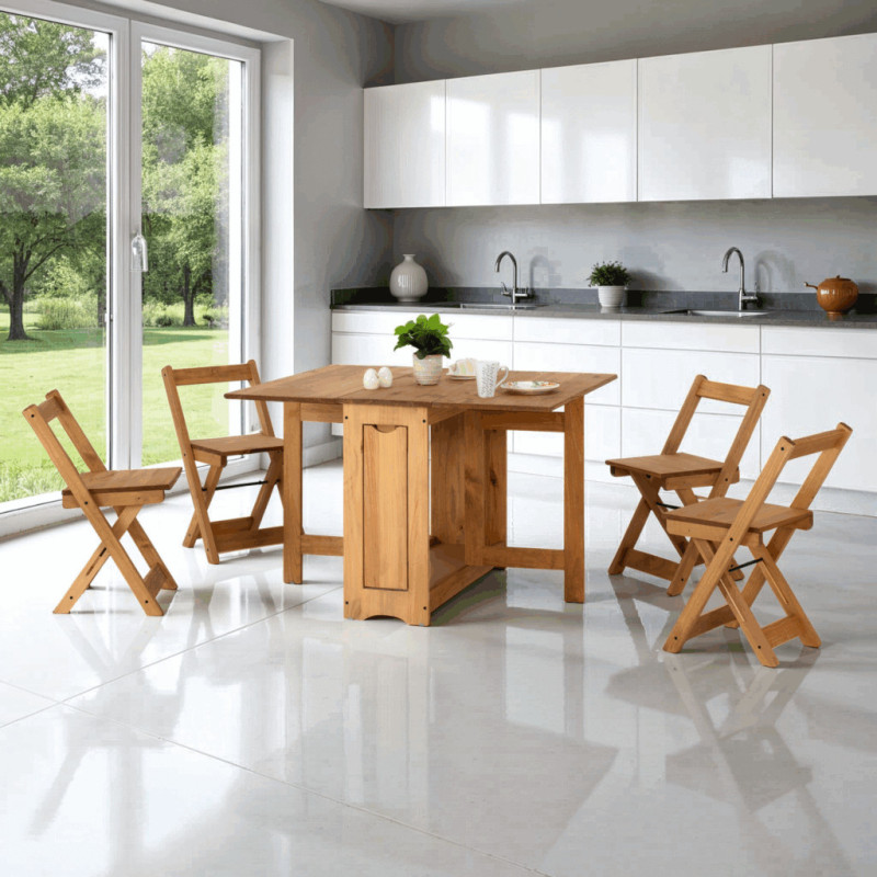 Santos Butterfly Dining Set natural wax main