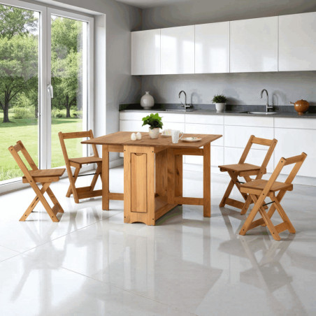 Santos Butterfly Dining Set natural wax main