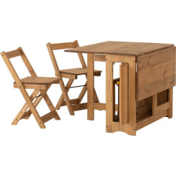 Santos Butterfly Dining Set natural wax with chairs
