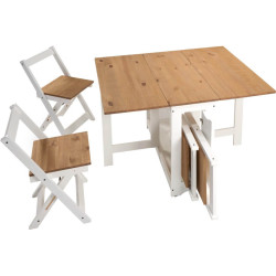 Santos Butterfly Dining Set white table side with chairs