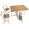 Santos Butterfly Dining Set white table side with chairs
