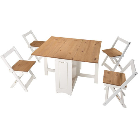 Santos Butterfly Dining Set white table top with chairs