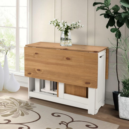 Santos Butterfly Dining Set white tables closed with wall