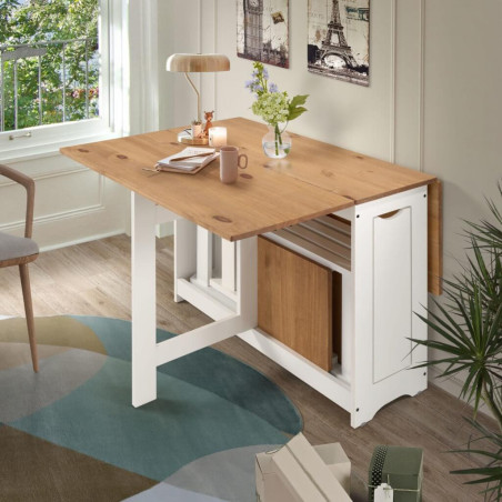 Santos Butterfly Dining Set white drop leaf with wall