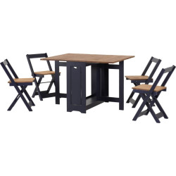Santos Butterfly Dining Set navy blue table drop leaf