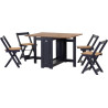 Santos Butterfly Dining Set navy blue table drop leaf