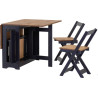 Santos Butterfly Dining Set navy blue table side with chairs