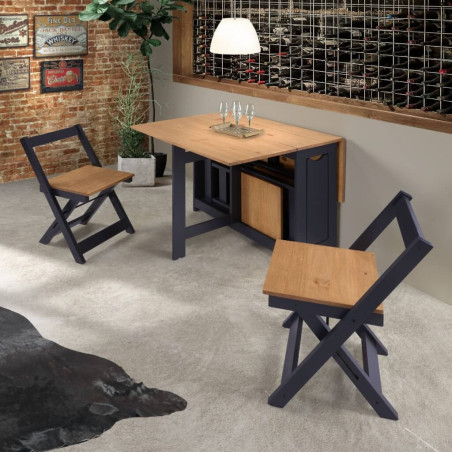 Santos Butterfly Dining Set navy blue dining room view