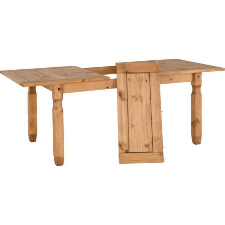 Corona Extending Dining Table Distressed Waxed Pine contracted
