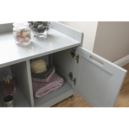 Colonial 3 Door Storage Unit grey cabinet