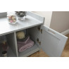 Colonial 3 Door Storage Unit grey cabinet