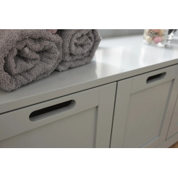 Colonial 3 Door Storage Unit grey top