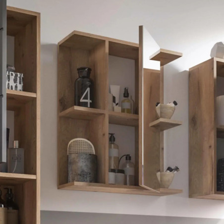 Vista Mirror Cabinet Black opened