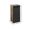 Vista Storage Cabinet Black dimensional view