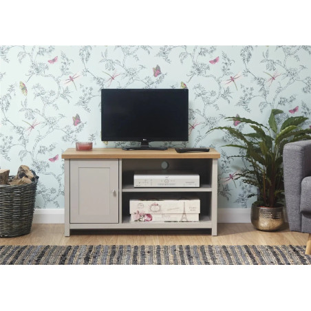 Lancaster Small TV Cabinet grey closed