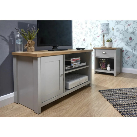 Lancaster Small TV Cabinet grey side