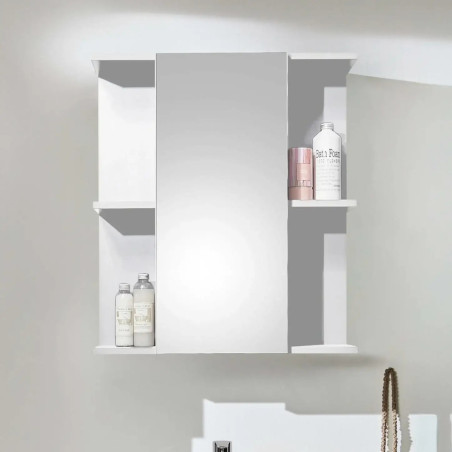 Mandy 1 Door Mirrored Cabinet White