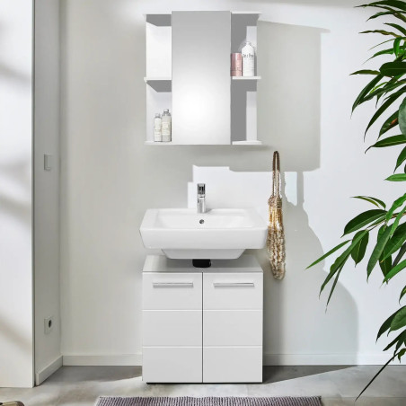 Mandy 1 Door Mirrored Cabinet White bathroom view