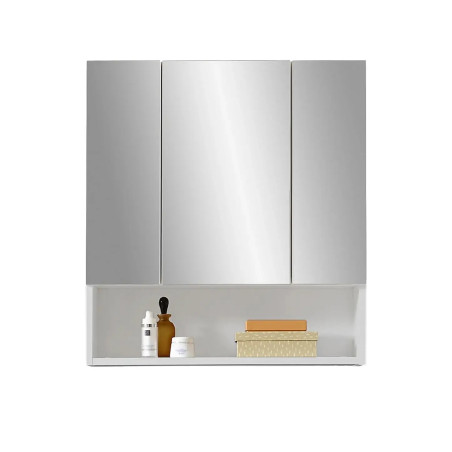 Mandy 3 Door Mirrored Cabinet White front