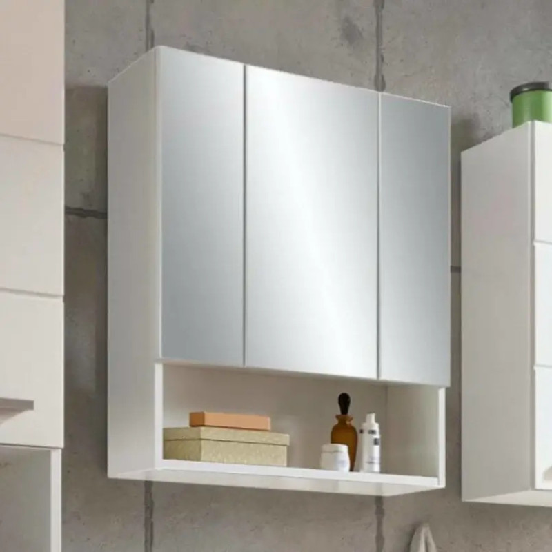 Mandy 3 Door Mirrored Cabinet White