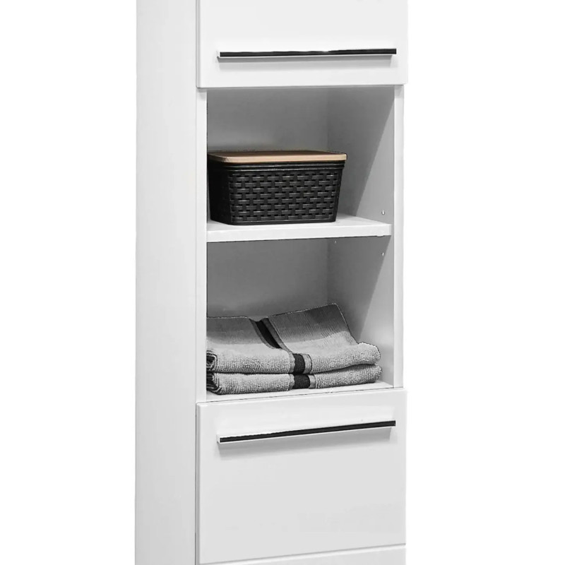 Mandy 2 Door Tall Cabinet White opened