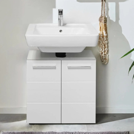 Mandy 2 Door Under Sink Cabinet White front